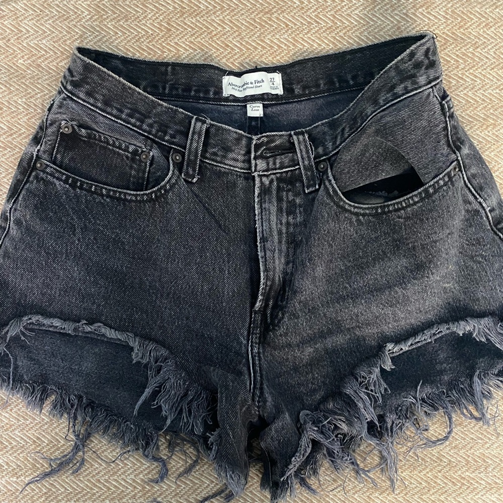 Abercrombie Curve Love Black Demin Shorts